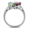 thumbnail image 3 of Luxe Jewelry Designs Women's Stainless Steel Flower Shaped Ring with Multi Color Cubic Zirconia, 3 of 4