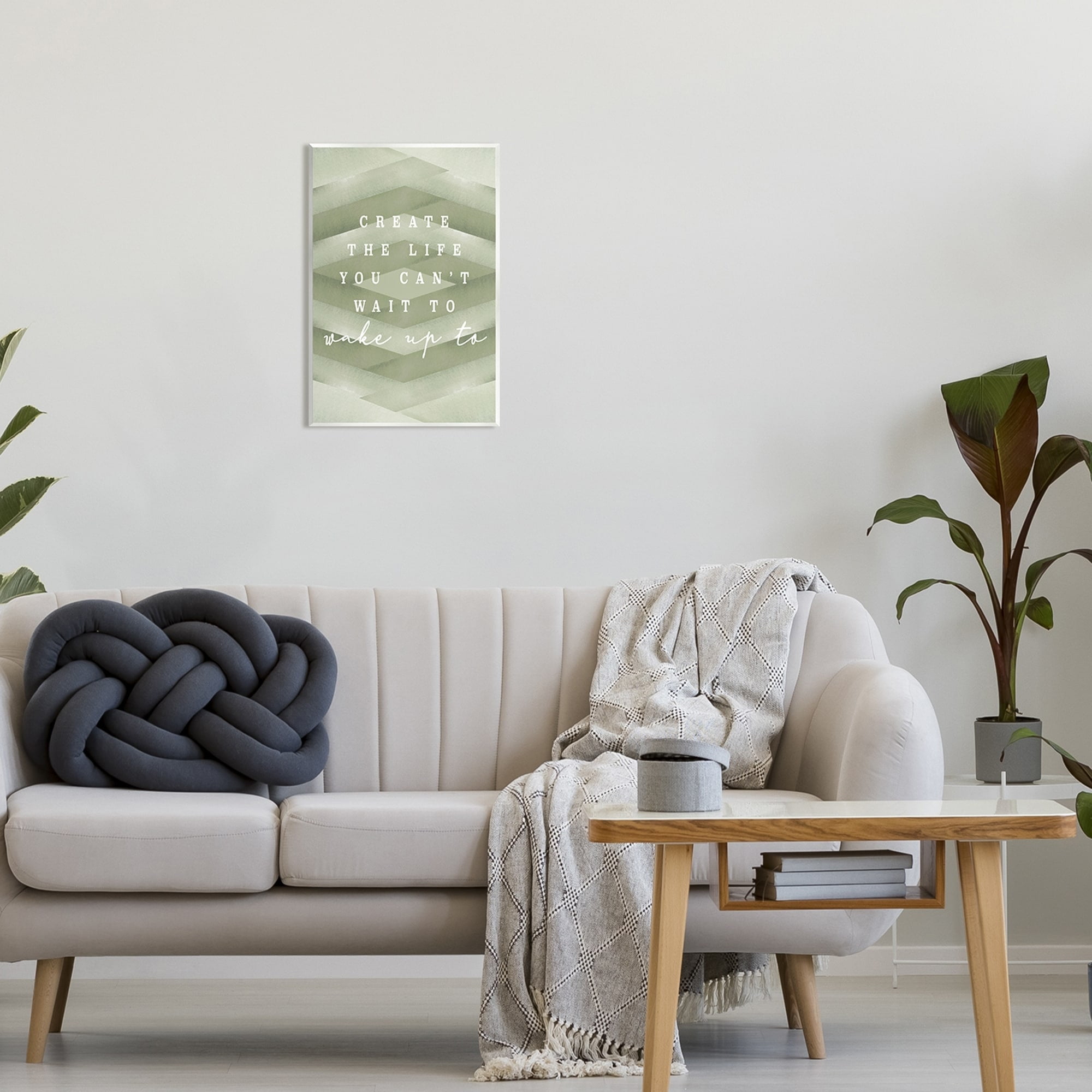 Stupell Industries Create Your Life Motivational Geometric Stripe Pattern Shapes Graphic Art Unframed Art Print Wall Art, Design by Daphne Polselli
