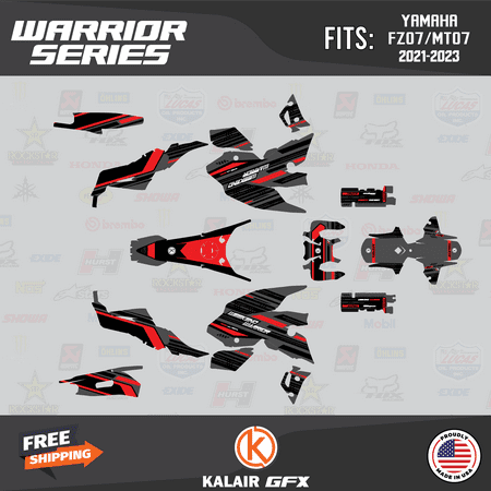 Kalair GFX Graphics Kit for Yamaha FZ-07 MT-07 (2021-2023) Warrior Series Kalair GFX Graphics Kit for Yamaha FZ-07 MT-07 (2021-2023) Warrior Series