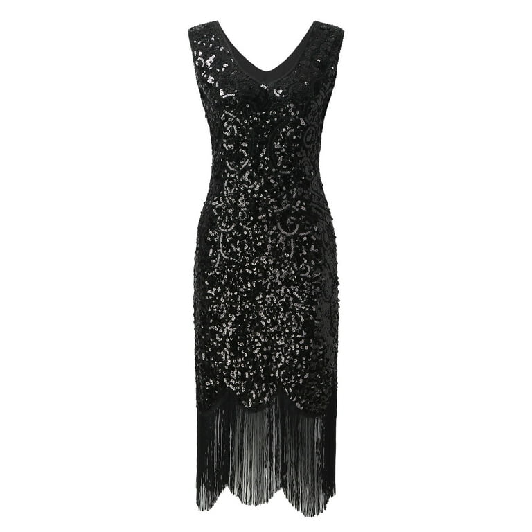 Midnight Sequin Flapper-Inspired Dress Midnight Sequin Flapper-Inspired Dress