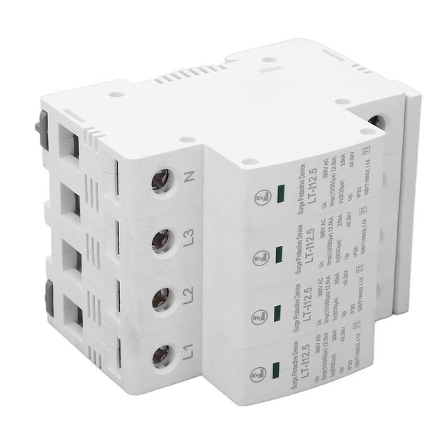 Dispositivo de protección contra sobretensiones de 385 V CA, 4 polos, montaje en riel de 35 mm, protector contra sobretensiones para uso doméstico.