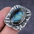 thumbnail image 2 of Natural Labradorite Gemstone Handmade 925 Sterling Silver Jewelry Ring S.9, 2 of 2