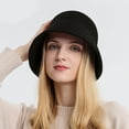 thumbnail image 4 of Ugoldhm Women's Crochet Bucket Hat - Solid Color Foldable Floppy Warm Hat for Fall Winter, 4 of 5