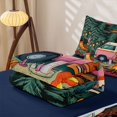 thumbnail image 5 of catabedysis Retro Pink Camper Rv Zipper Twin Comforter Sets with Fitted Sheet and 2 Pillowcases For Girls,Happy Camping Print Zipper Bedding Set,Multicolor,Navy Blue Reversible,4-Piece, 5 of 7