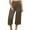 Brown, variant on Quinlirra womens capris for summer Wide Leg Pants For Women Casual Summer Elastic High Waist Beach Cropped Pants Loose Trousers