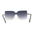 thumbnail image 4 of SA106 Womens Rhinestone Jewel Arm Rimless Block Lens Shield Sunglasses Gold Smoke, 4 of 4