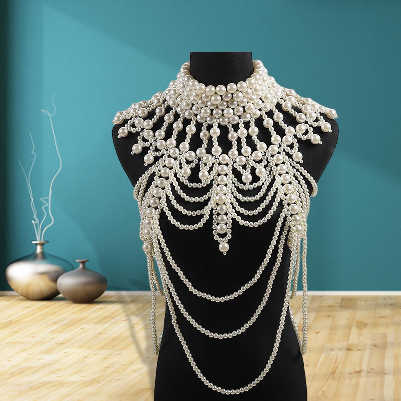 Set Chaîne Corporelle Et Collier Pour Femme - Multicouche Or, Léger (10g), Pour Robe Soirée
