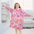 thumbnail image 5 of Wearable Blanket with Sleeves and Pocket Oversized Hooded Sweatshirt 3-14 YR Lots Of Hearts M, 5 of 7