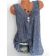 thumbnail image 1 of Camisetas sin mangas informales de verano para mujer, camisetas plisadas sueltas florales sin mangas con cuello en V, camisas, azul oscuro, 3XL, 1 of 5