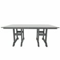 thumbnail image 2 of WestinTrends Malibu Outdoor Dining Table for 6, All Weather Poly Lumber Adirondack 71" Trestle Long Dining Table with Umbrella Hole, Gray, 2 of 7