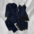 thumbnail image 2 of GERsome 5 Piece Womens Satin Pajama Set, Lace Cami Shorts Sleepwear with Robe Soft Nightwear S-3XL, 2 of 8