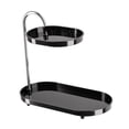 thumbnail image 1 of Organizador de baño de 2 niveles, estante de almacenamiento decorativo, estante de tocador, bandeja para guardar cosméticos para perfumes, mostrador Negro, 1 of 8