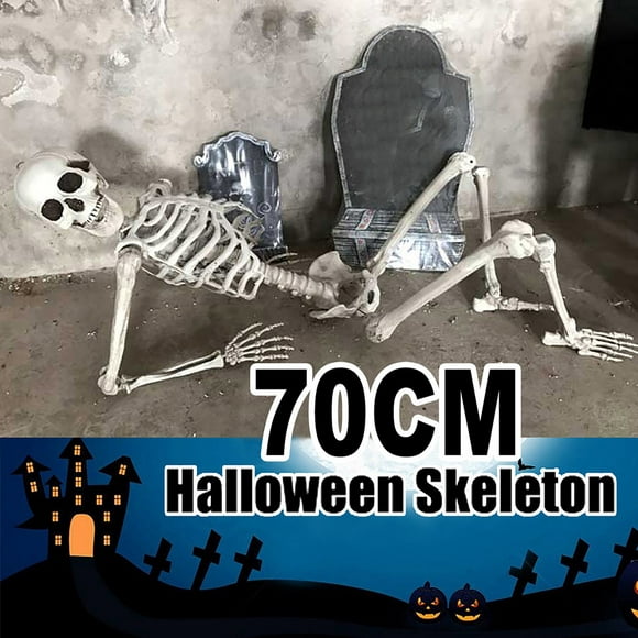 Sztgfjh Halloween Skeleton, 27.6 inch Simulation Skeleton Decoration, for Indoor Outdoor Yard Halloween Party Decorations