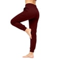 thumbnail image 4 of TEAJOPSUU Womens Jogger Sweatpants Drawstring Elastic Waist Tapered Trousers with Pockets Casual Lounge Athletic Wear Burgundy, 4 of 8