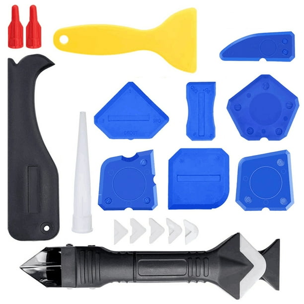 Kit d'outils de calfeutrage en silicone , 15 pièces 3 en 1, kit d