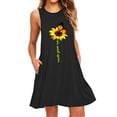thumbnail image 2 of Vestido Corto Sin Mangas Vestido De Chaleco Midi Mujer Estampado Trajes De Verano, Negro, XL Methold AP002125-28, 2 of 5