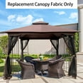 thumbnail image 3 of 10X10 Ft Patio Double Roof Gazebo Replacement Canopy Top Fabric,Brown Brown Polyester, 3 of 7
