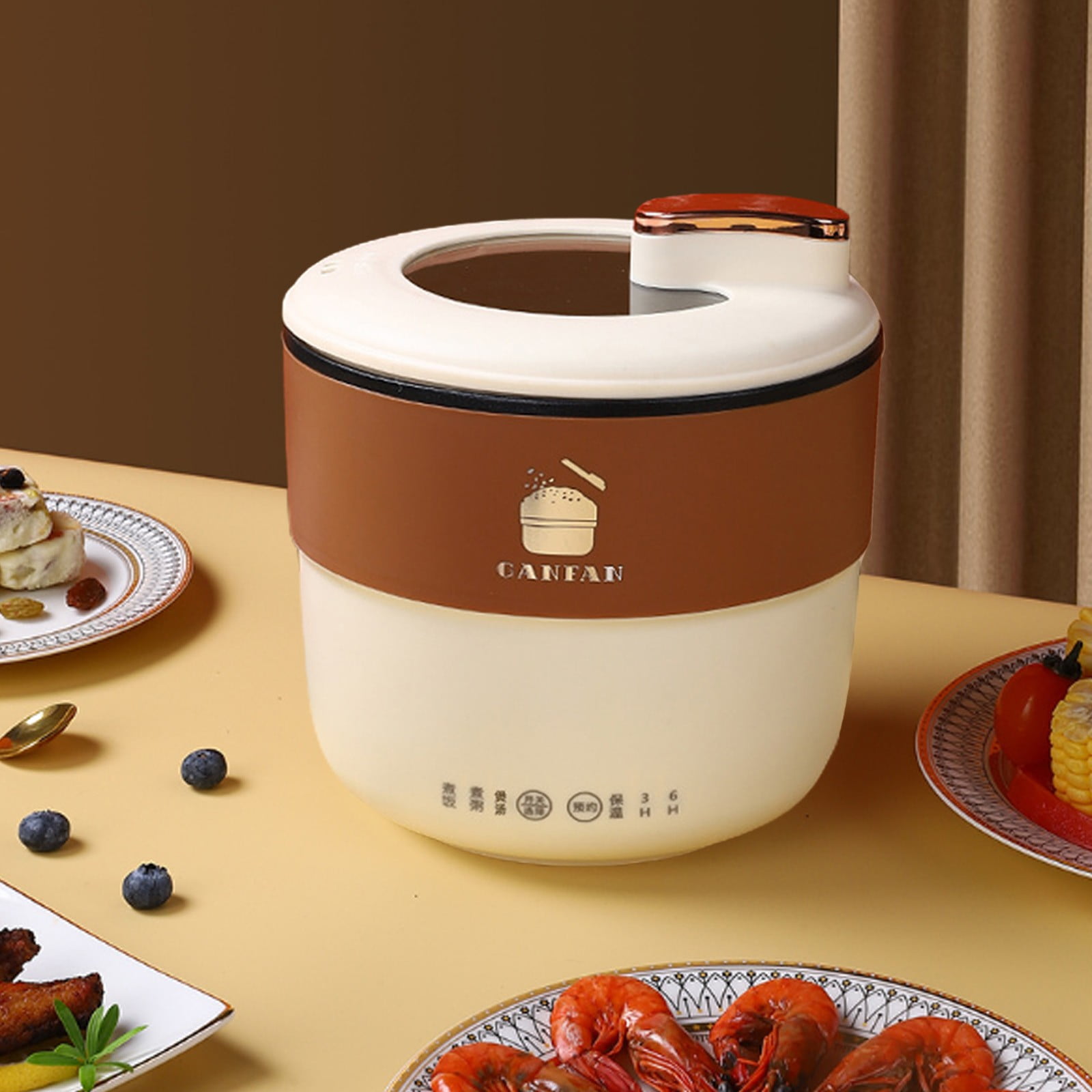 Kcavykas Home Garden Outdoor Mini Rice Cooker Electric Hot Pot Portable Mini Ramen Pot for Steaming Stir frying Porridge and Noodle Soup Walmart