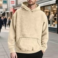 thumbnail image 2 of Heavyweight Hooded Sweatshirt Washed Pullover Soft Warm Winter Hoodie With Front Pocket For Casual Wear Men Cotton Fleece Hooded Sweatshirt, 2 of 6