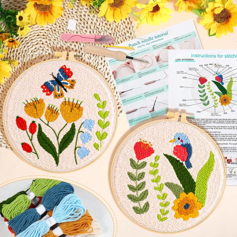 VETPW Punch Needle Embroidery Kit, Butterfly & Bird Design photo 4