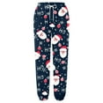 thumbnail image 4 of Fiaer Christmas Plus Size Sweatpants Women Funny Graphic High Waisted Xmas Pants Santa Snowman Printed Lace up Comfort Holiday Trousers with Pockets Dark Blue XXL, 4 of 4