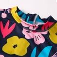thumbnail image 4 of Toddler Girls One Piece Swimsuits Long Sleeve Floral Printing Beach Bathing Suit Swimwear Size 3-4T, 4 of 8