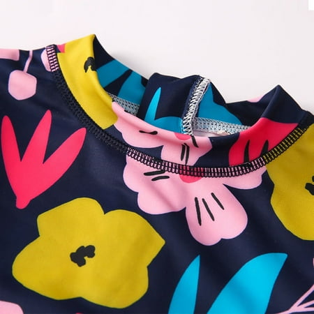 

Gubotare Toddler Girls Long Sleeve Floral Printing Beach Bathing Baby Suit Girls Swimwear Swimsuit Toddler Girl Swimming Suit Navy 4-5 Years