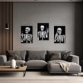 thumbnail image 3 of ZHONGYUTONG Funny Skull Canvas Wall Art 3 Pieces Black and White Skeleton Poster Prints Abstract Horror Paintings Gothic Halloween Wall Decor Ready to Hang (11.00" x 14.00" x 3PCS), 3 of 7