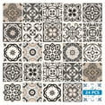 thumbnail image 2 of Mi Alma Floral Brown Gray Tile Stickers - Removable Vinyl 4x4, 24 pcs, 2 of 11