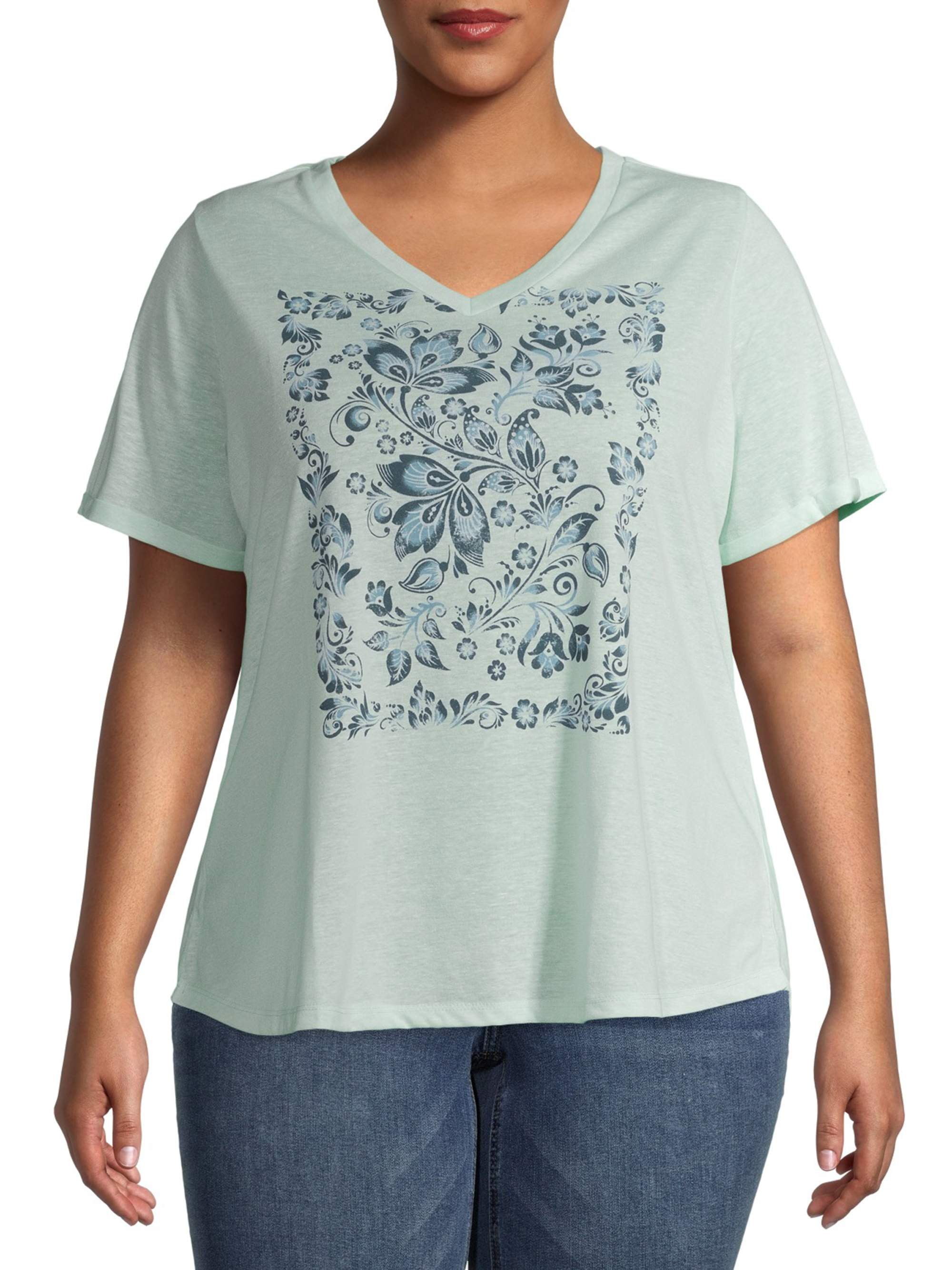Download LA Threads - LA Threads Women's Plus Size V-Neck Floral ...