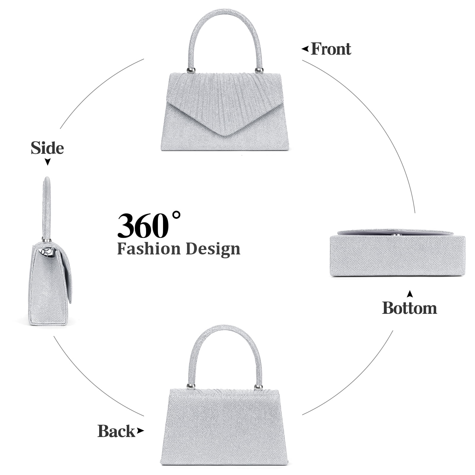 LOUEBICA Evening Bag Sparkly Clutch Purses for Women Wedding Party Women's Shoulder Bag Crossbody Handbags