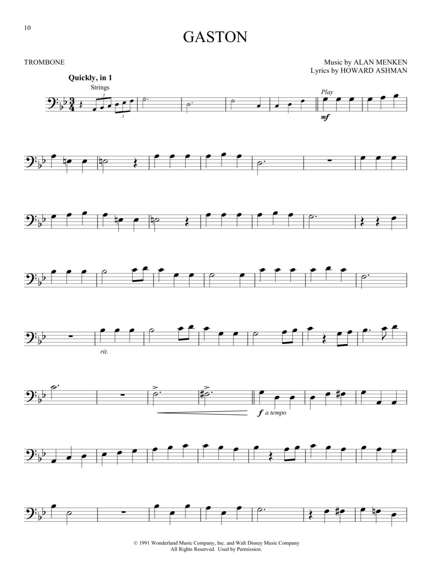 Hal Leonard Beauty And The Beast Trombone Audio Online Walmart Com