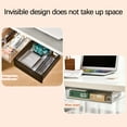 thumbnail image 2 of PureCasa Under Desk Drawer Slide Out Plastic Desktop Organizer for Stationery, Self-Adhesive Attachable Hidden Under Desk Storage Drawer for Office Home, 1 Pack, Black, 8.3"x6.7"x2.2", 2 of 7