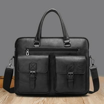 SCNOR Mens Convertible Textured PU Leather Briefcase - 3-Way Carry Laptop Bag, Lightweight with Multiple Compartments, for Office/Business, Fits 14-15 Inch Laptops