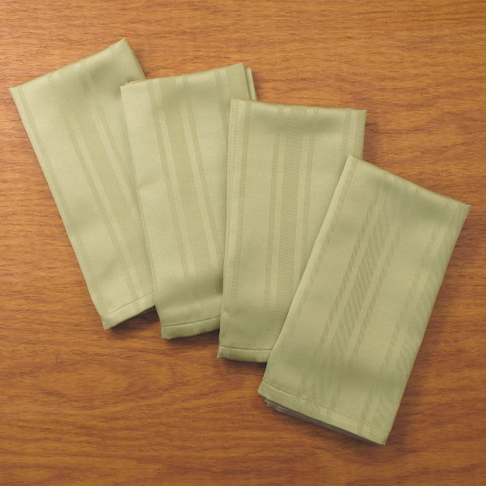 Stripes Woven Easy Care Microfiber Fabric Dinner Napkin, Set of 4