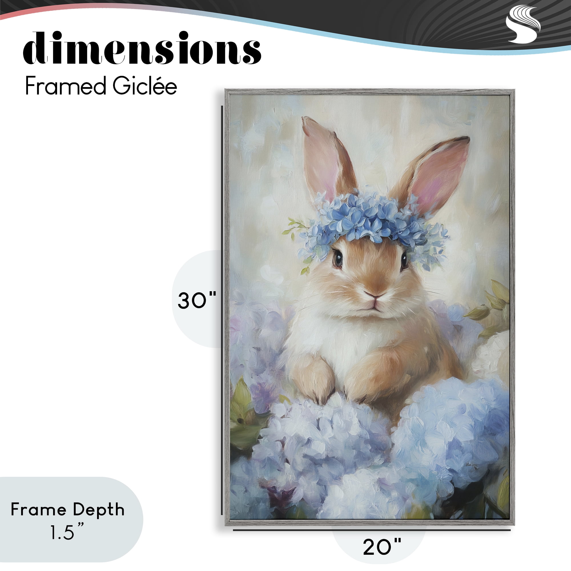 Stupell Industries Bunny In The Blossoms Gray Framed Giclee Art, design by Tina LeCour