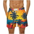 thumbnail image 2 of lkfuzj Men's Hawaiian Print Stretch Shorts | Summer Beach Casual Multi-Scene Elastic Waist Pants, 2 of 6