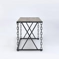 thumbnail image 2 of Wooden Desk With Metal X Frame Rustic Oak Brown - Saltoro Sherpi, 2 of 4
