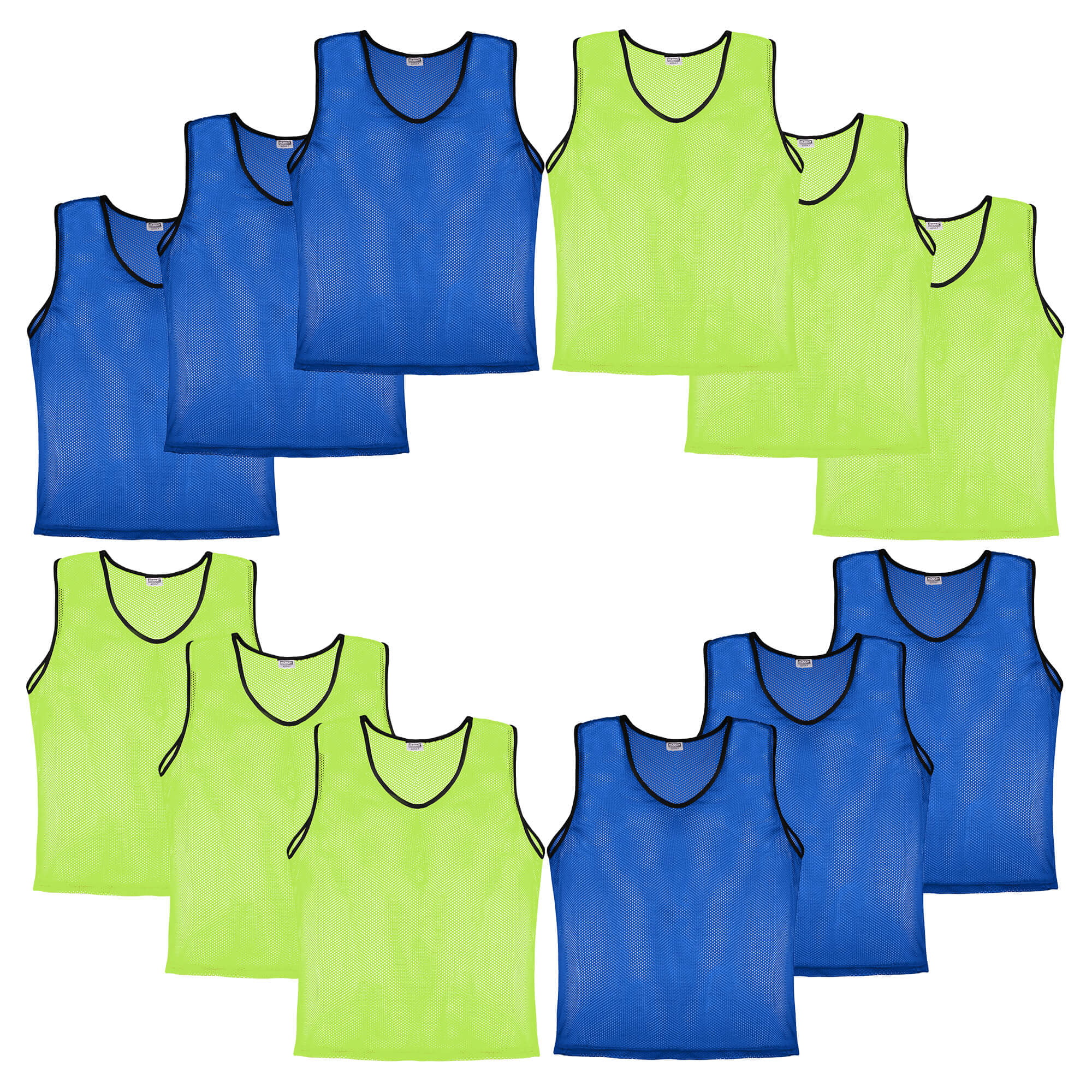 12 YELLOW YOUTH SOCCER BASKETBALL MESH SCRIMMAGE VESTS 