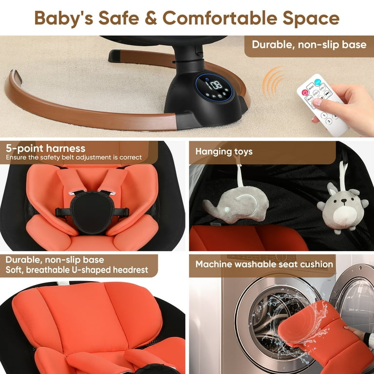 babyeap Baby Swing for Infants, Bluetooth Control, 5 Speeds, 10