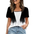 thumbnail image 1 of Camisetas de Manga Larga de las Mujeres Moda Impresa Cuello Redondo Superior, Camisa de Poliéster Casual para Primavera Verano, Sudadera de Manga Corta con Capucha Mujeres, 1 of 7