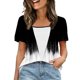 thumbnail image 3 of TaTaai Women's Printed Base Layer T-Shirt Short Sleeve Crew Neck Fitted Spring Summer Casual Tee Daily Work Party Weekend Wear Gift, 3 of 7