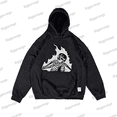 thumbnail image 4 of 2022 Nueva sudadera holgada con cremallera de moda para hombre, sudadera de gran tamaño Harajuku y2k, ropa de calle estampada para mujer, top negro de manga larga, 4 of 5