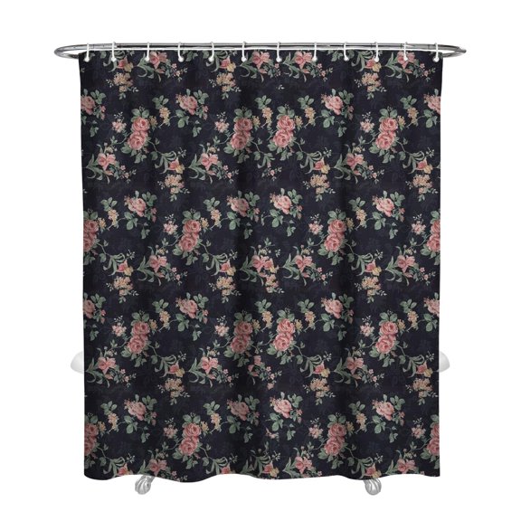 Waterproof Pioneer Shower Curtain 72x84 Inch Polyester Unique Cute Floral Shower Curtain for Bathroom Hotel Home Decor with 12 Plastic Hooks