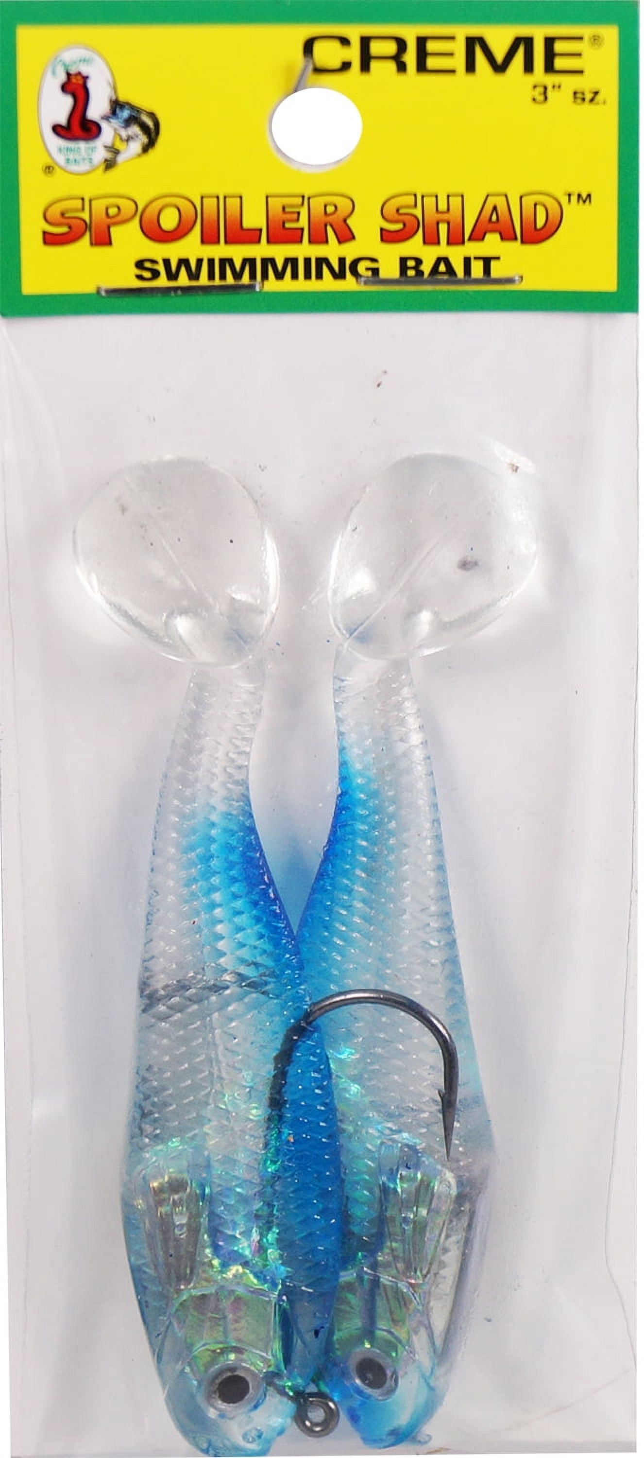 Creme Lure 3" Paddle Tail Shad Fishing Lures for Bass Blue Back
