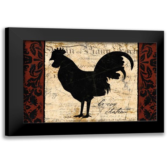 Stimson, Diane 14x11 Black Modern Framed Museum Art Print Titled - Black Rooster 2