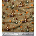 thumbnail image 1 of Soimoi Poly Georgette Fabric Musical Instruments,Monkey & Rat Cartoon Printed Craft Fabric by The Yard 42 Inch Wide, 1 of 3