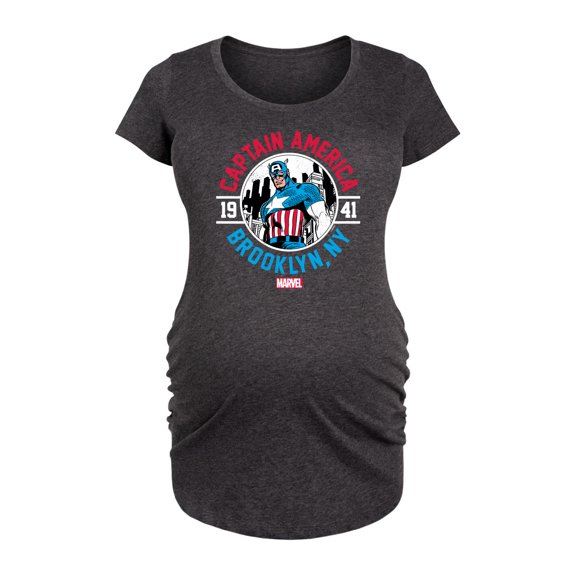 Marvel Captain America - Brooklyn - Maternity Scoop Neck Graphic T-Shirt