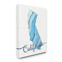 Stupell Industries California Agate Blue US State Design Canvas Wall Art by Ziwei Li