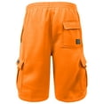 thumbnail image 3 of J. METHOD Men’s Cargo Shorts Active Casual Comfy Workout Gym Elastic Drawstring Fleece Pockets Sweat Pants NEMP07 Orange M, 3 of 6